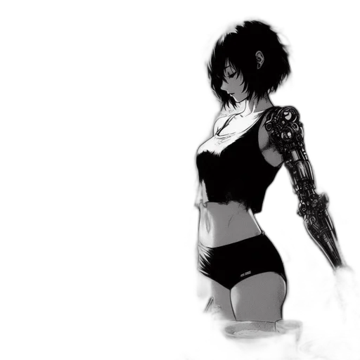 dress, robot, weapon, concept art transparent PNG cut-out