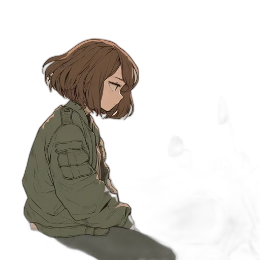 jacket, hair, creature, face transparent PNG cut-out