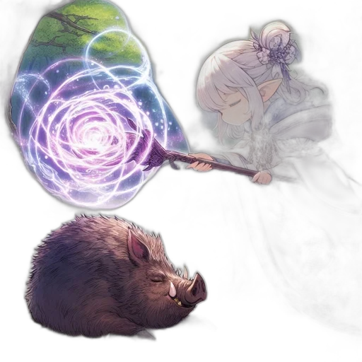 staff, weapon, creature, hair transparent PNG cut-out