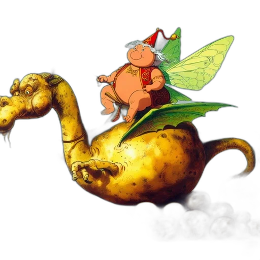 dragon, food, concept art, photorealistic transparent PNG cut-out