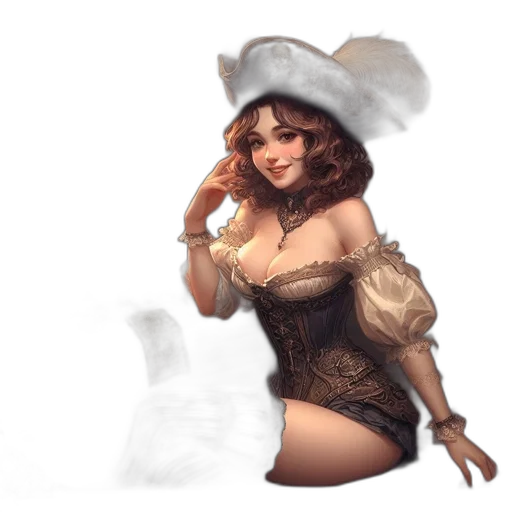 hat, dress, fantasy art, concept art transparent PNG cut-out