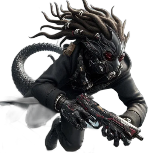 dragon, creature, staff, mask transparent PNG cut-out