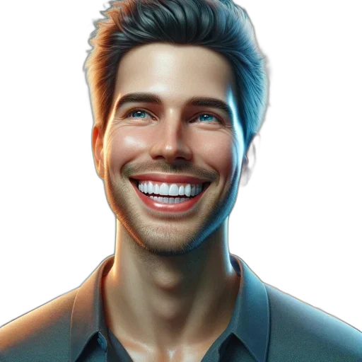 face, hair, staff, photorealistic transparent PNG cut-out
