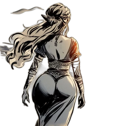 dress, comic book art, concept art, fantasy art transparent PNG cut-out