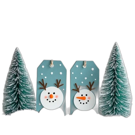 four, christmas, tags, snowman transparent PNG cut-out
