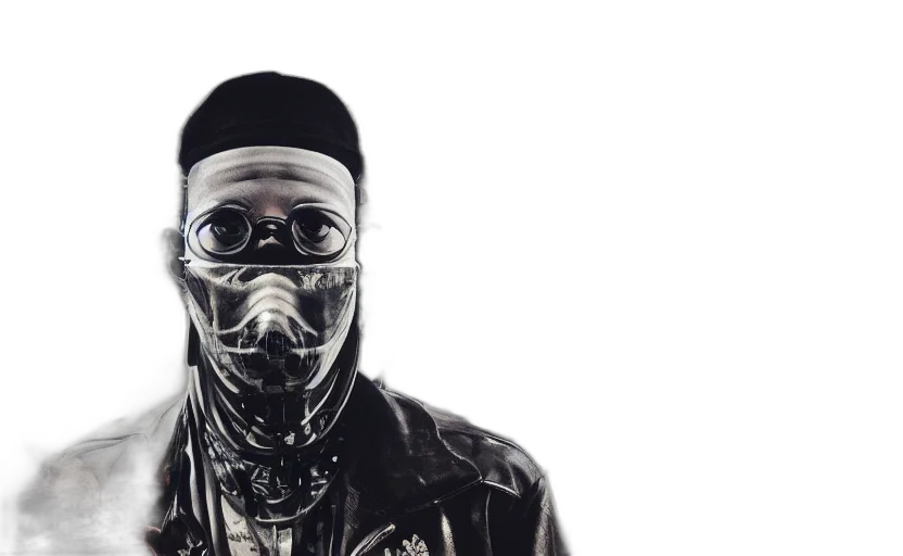 mask, jacket, face, cyberpunk transparent PNG cut-out