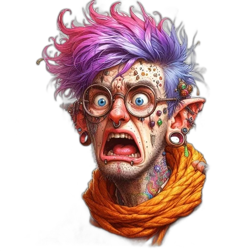 face, creature, mask, staff transparent PNG cut-out
