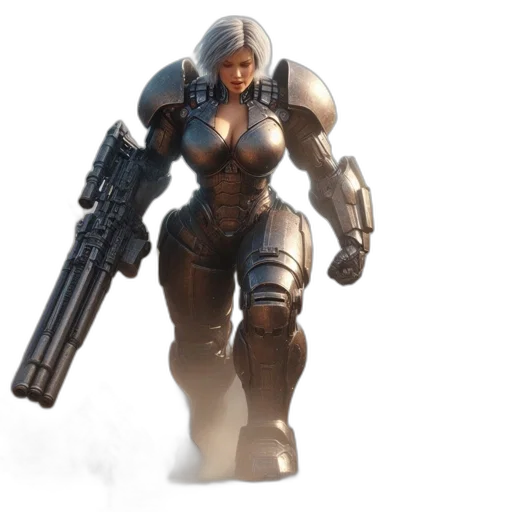 weapon, robot, concept art, 3d render transparent PNG cut-out