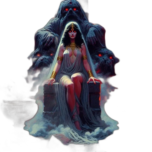 dress, creature, crown, concept art transparent PNG cut-out