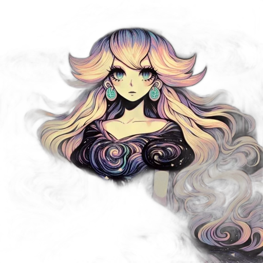 hair, dress, mask, dragon transparent PNG cut-out