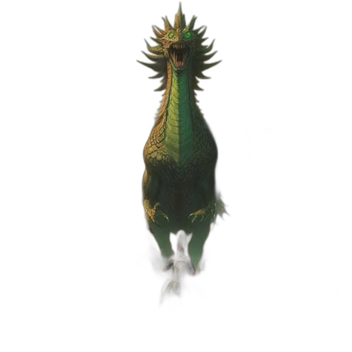 dragon, animal, creature, staff transparent PNG cut-out
