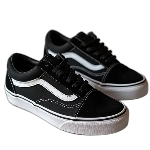 shoes, vans, black, old transparent PNG cut-out