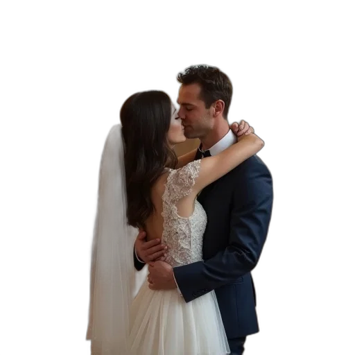 dress, couple, hugging, church transparent PNG cut-out