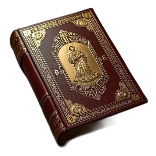 fantasy art, leather-bound, book, gold transparent PNG cut-out