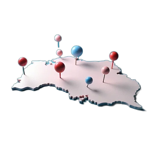 poland, map, pins, icons transparent PNG cut-out