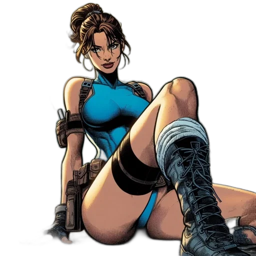 comic book art, concept art, cartoon, blue transparent PNG cut-out