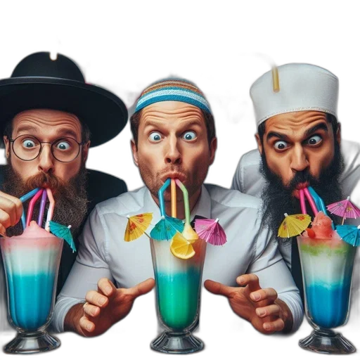 staff, food, three, men transparent PNG cut-out
