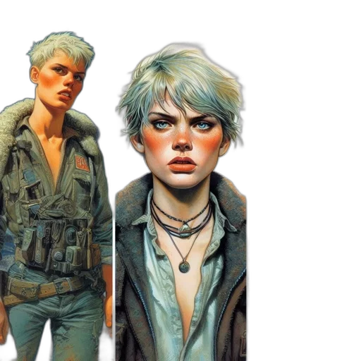 jacket, concept art, comic book art, cyberpunk transparent PNG cut-out