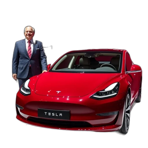 car, tesla, president, person transparent PNG cut-out