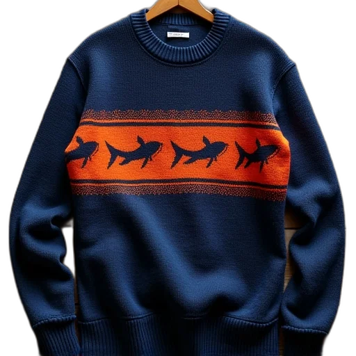 sweater, has, fish, motif transparent PNG cut-out