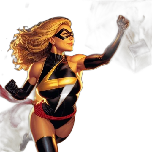 comic book art, concept art, golden, female transparent PNG cut-out
