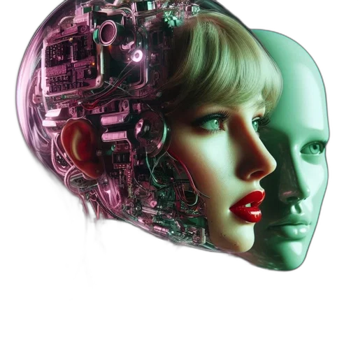 robot, mask, face, cyberpunk transparent PNG cut-out