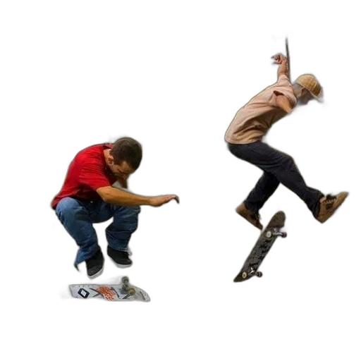 shoes, concept art, two, skateboarders transparent PNG cut-out
