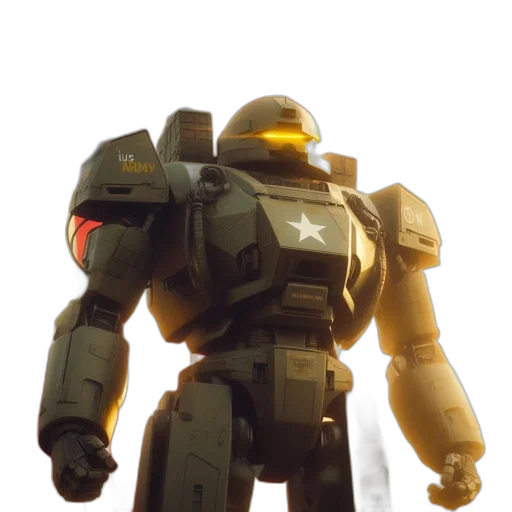 robot, weapon, concept art, 3d render transparent PNG cut-out
