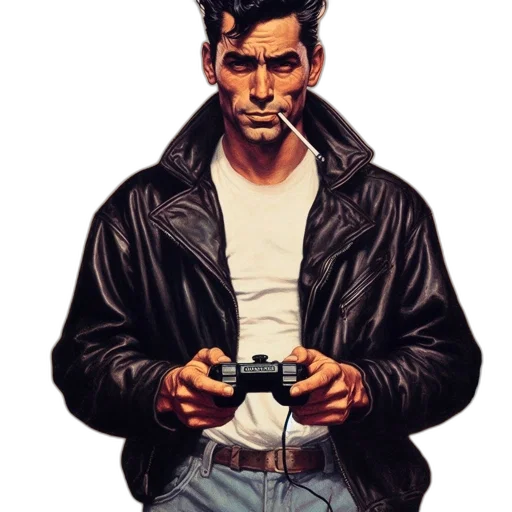 jacket, weapon, face, robot transparent PNG cut-out