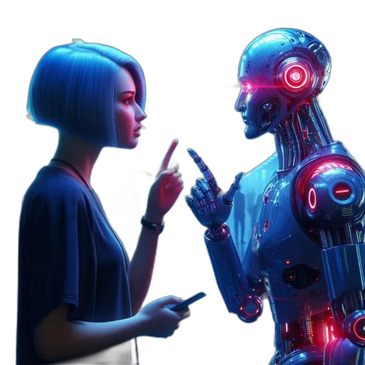 robot, cyberpunk, concept art, 3d render transparent PNG cut-out