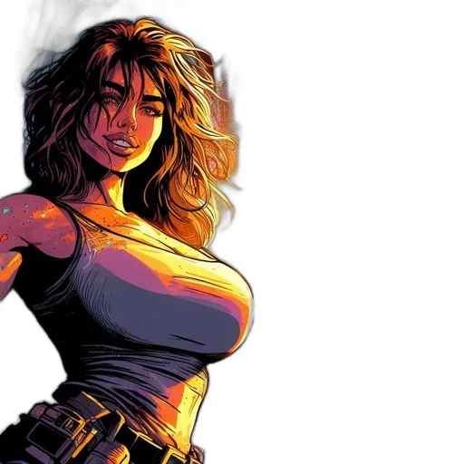 comic book art, concept art, cartoon, fantasy art transparent PNG cut-out