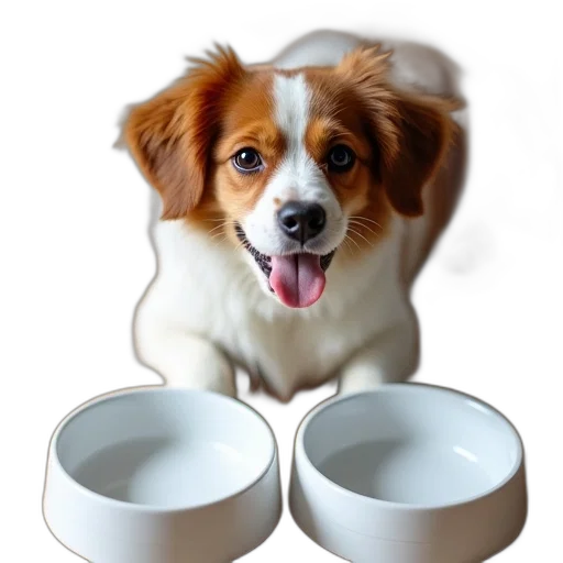 3d render, brown, white, dog transparent PNG cut-out