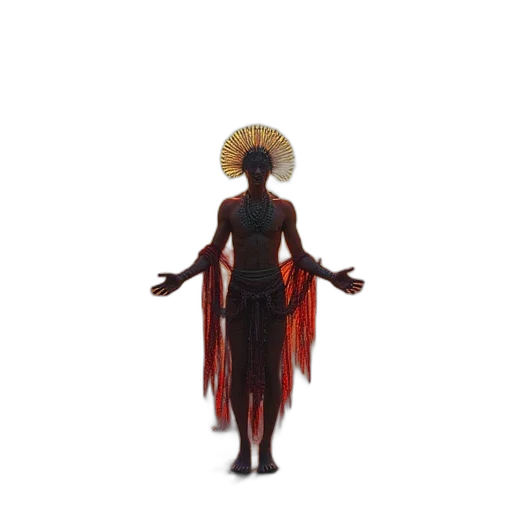 dress, staff, crown, hair transparent PNG cut-out