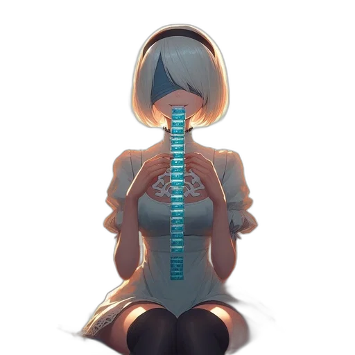 robot, dress, jewelry, staff transparent PNG cut-out