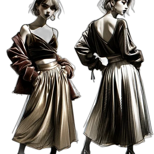 dress, jacket, concept art, comic book art transparent PNG cut-out