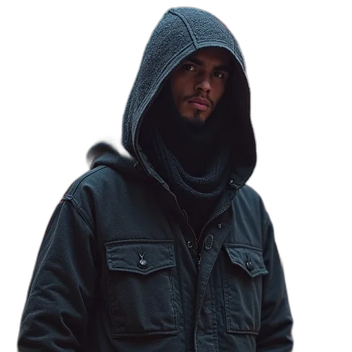 jacket, face, staff, mask transparent PNG cut-out