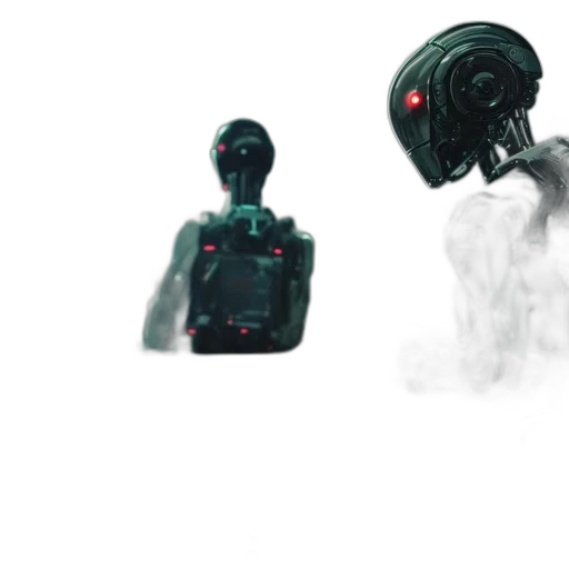 robot, mask, creature, jacket transparent PNG cut-out