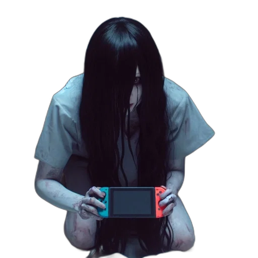 creature, hair, face, weapon transparent PNG cut-out
