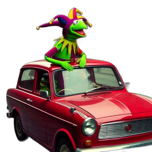 car, animal, hat, 3d render transparent PNG cut-out