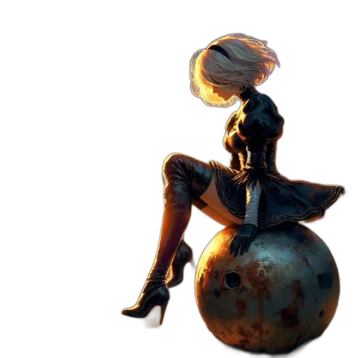 robot, dress, umbrella, mask transparent PNG cut-out