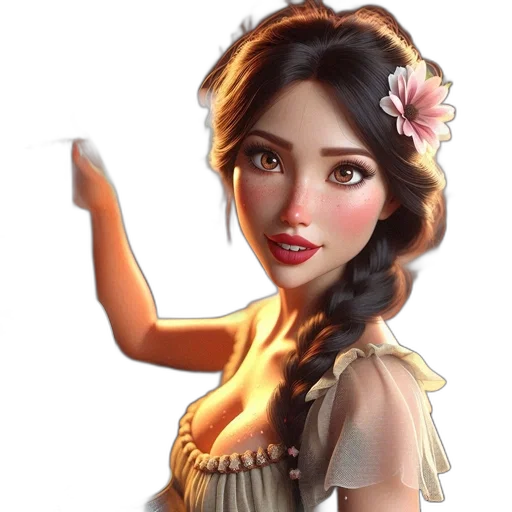 dress, staff, face, jewelry transparent PNG cut-out