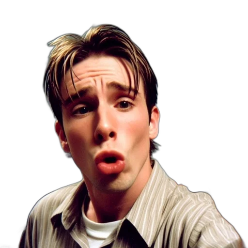 face, hair, staff, jacket transparent PNG cut-out