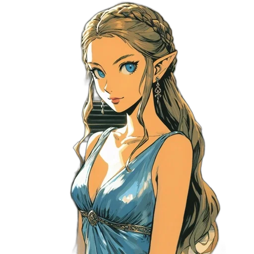 dress, jewelry, staff, crown transparent PNG cut-out