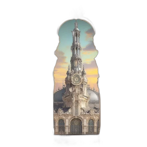 3d render, ornate, richly, decorated transparent PNG cut-out