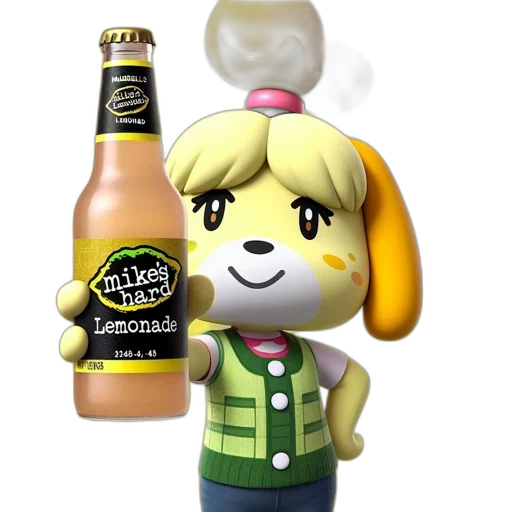 bottle, food, animal, 3d render transparent PNG cut-out