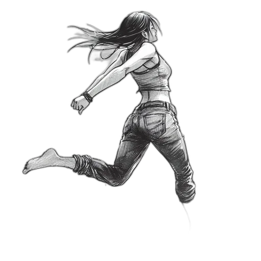 shoes, hair, weapon, dress transparent PNG cut-out