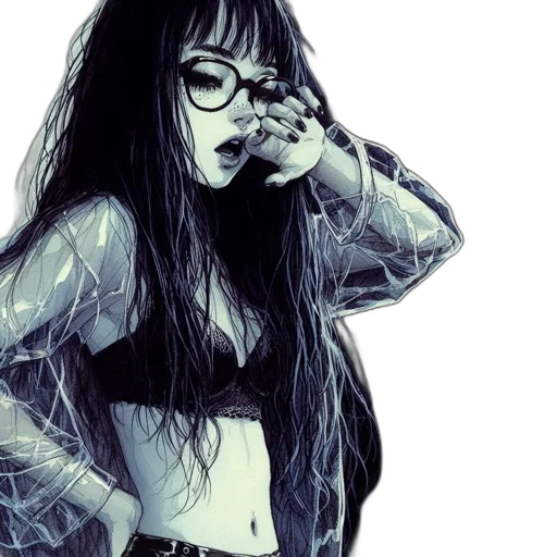 jacket, dress, mask, hair transparent PNG cut-out