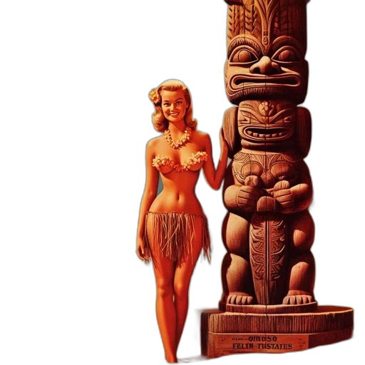 concept art, woman, traditional, hawaiian transparent PNG cut-out