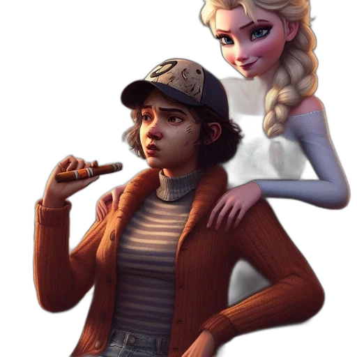 jacket, hat, staff, concept art transparent PNG cut-out