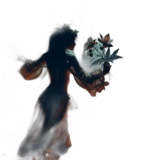 creature, flower, mask, dress transparent PNG cut-out